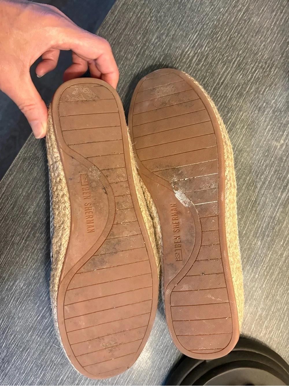 Ben Sherman Jensen natural slip on shoes gray. Size 9 men’s. Woven sole